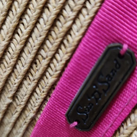 SUN N SAND Straw Sun Hat with Pink Trim - Picture 3 of 7